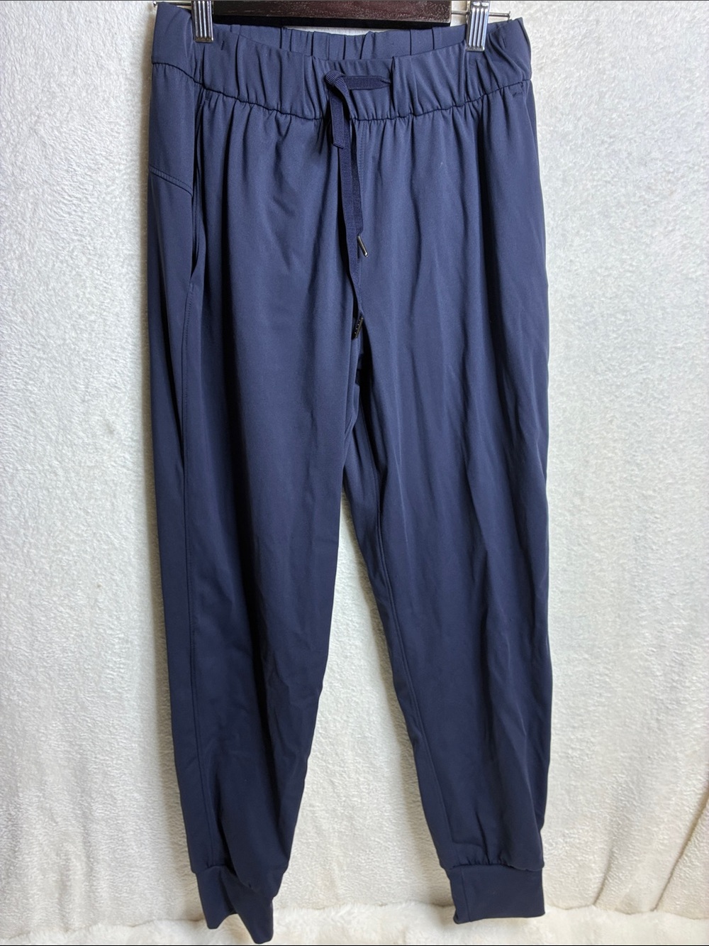 Womans Navy Elastic Waist Casual Pants